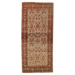 Petit tapis d'Inde Agra - Laine Brown Ivoire Rouge 73670