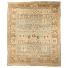 Afghanistan Oushak Over Size Rug Circa 1990 - Wool Blue Ivory Taupe 73695