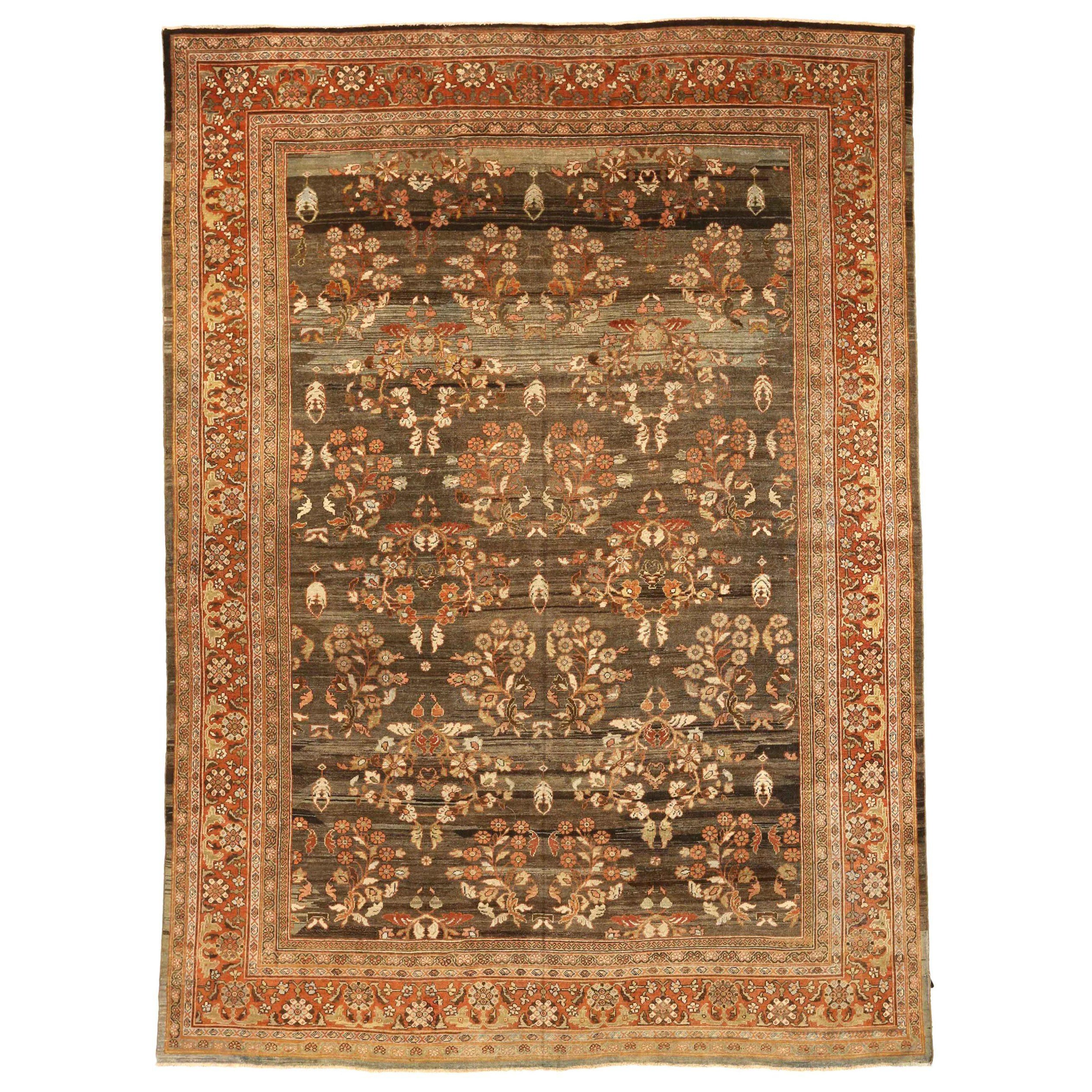 Persische Sultanabad Bereich Teppiche CIRCA 1910 - Wolle Brown Elfenbein Rot 73700