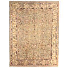 Afghanistan Tapis Oushak Circa 1910 - Laine Bleu Brown Ivoire 73751