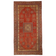 Tapis russes Khotan datant d'environ 1910 - Laine rouge jaune 73801