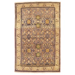 Petit tapis Agra datant d'environ 1910 - revers en laine vert ivoire 73758