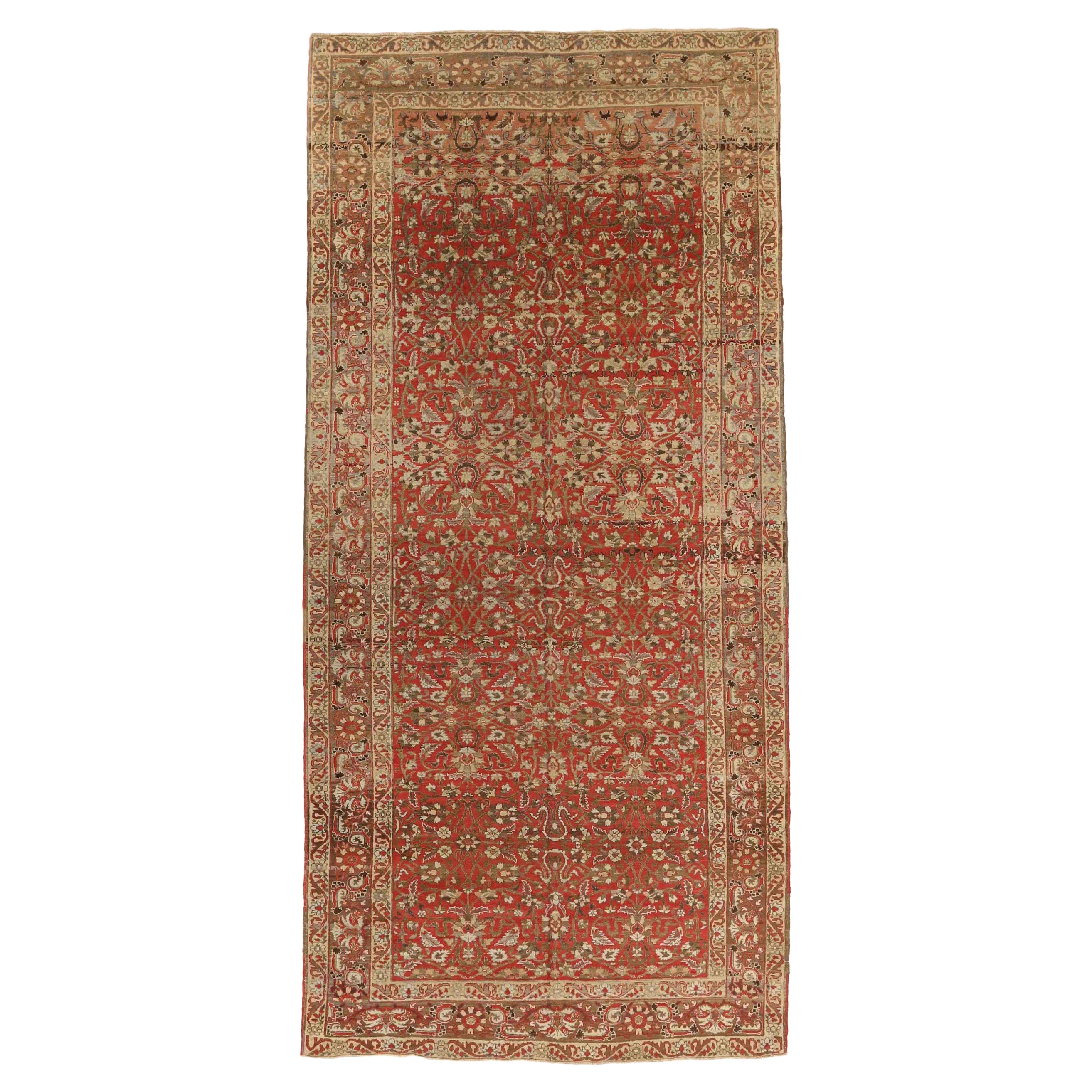 Tapis de zone Agra - Laine Brown Ivoire Rouge 73836 en vente
