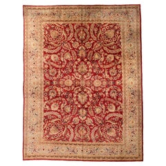 Tapis persans Mashad - Laine ivoire rouge 73865