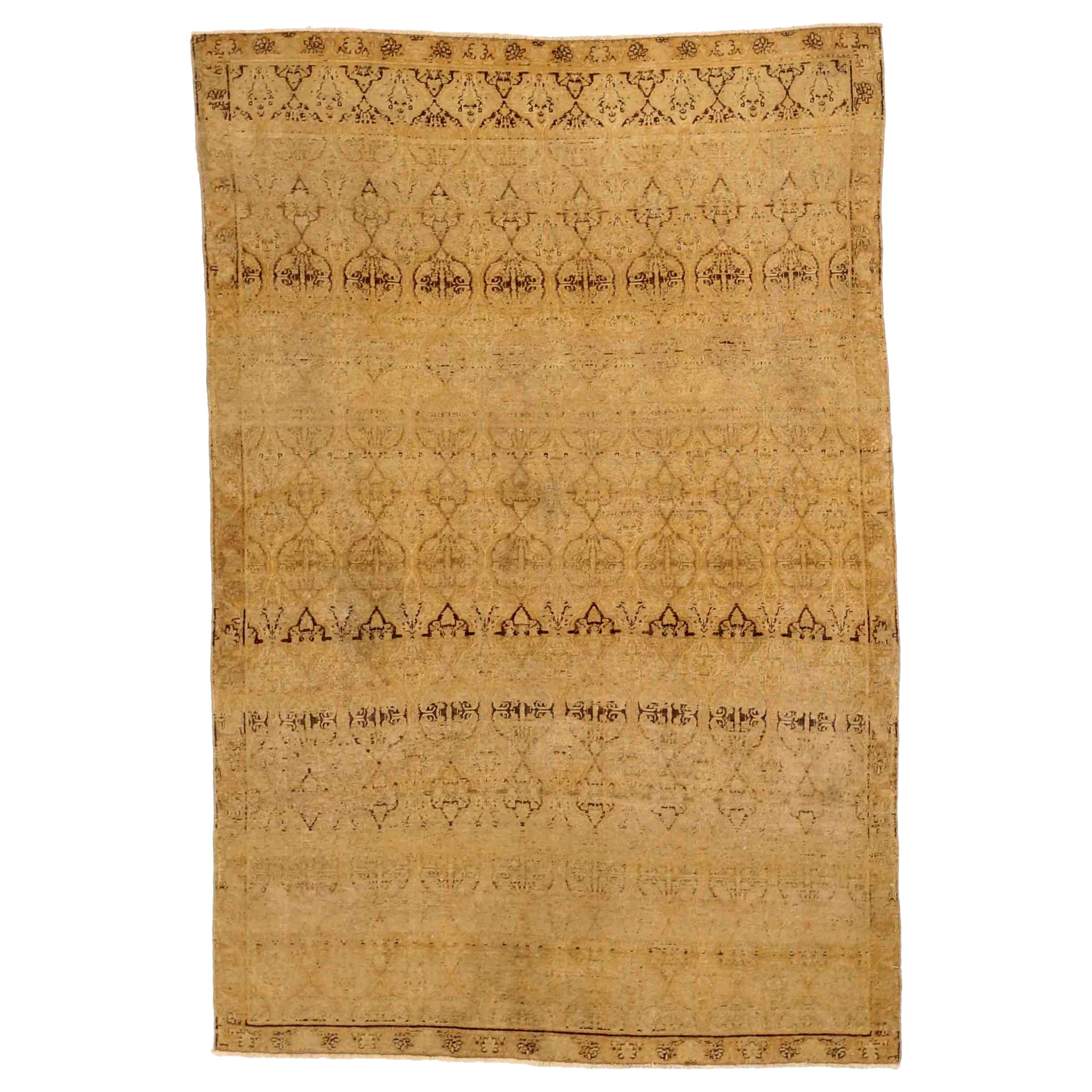 Petit tapis persan Kerman - Laine Brown Ivory 73841