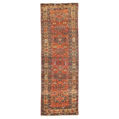 Persian Heriz Small Rug - Wool Blue Red Yellow 73845
