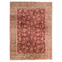 Tapis persans Mashad - Laine ivoire rouge 73868
