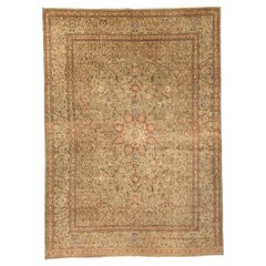 Persian Kerman Area Rugs - Wool Brown Green Ivory 73848