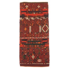 Petit tapis persan Kilim - Laine vert ivoire rouge 73871