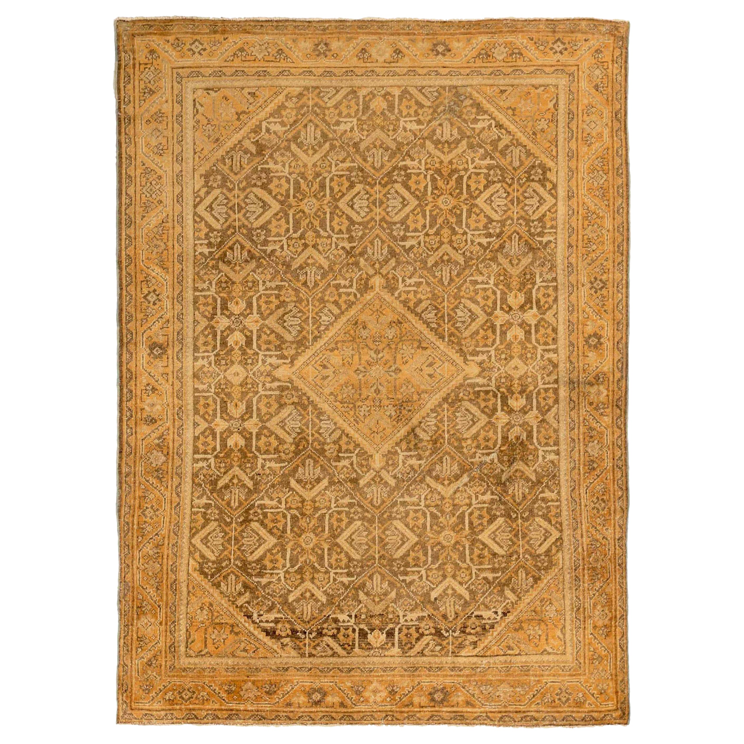 Persischer Meshkabad Kleiner Teppich - Wolle Braun Elfenbein 73853