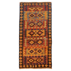 Alfombra Persa Kilim Pequeña - Lana Marrón Verde Naranja Rojo 73873