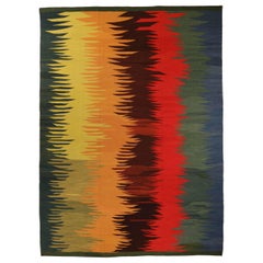 Persian Kilim Over Size Rug Circa 1990 - Wool Green Orange Pink Red Yellow 73898