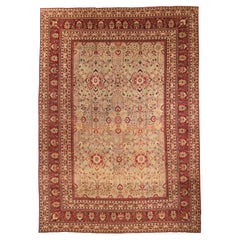 Persischer Mashad Over Size-Teppich Circa 1880 - Wolle Grün Elfenbein Rot 73878