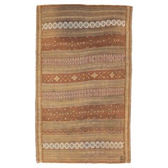 Persian Kilim Small Rug - Wool Ivory Red Taupe 73902