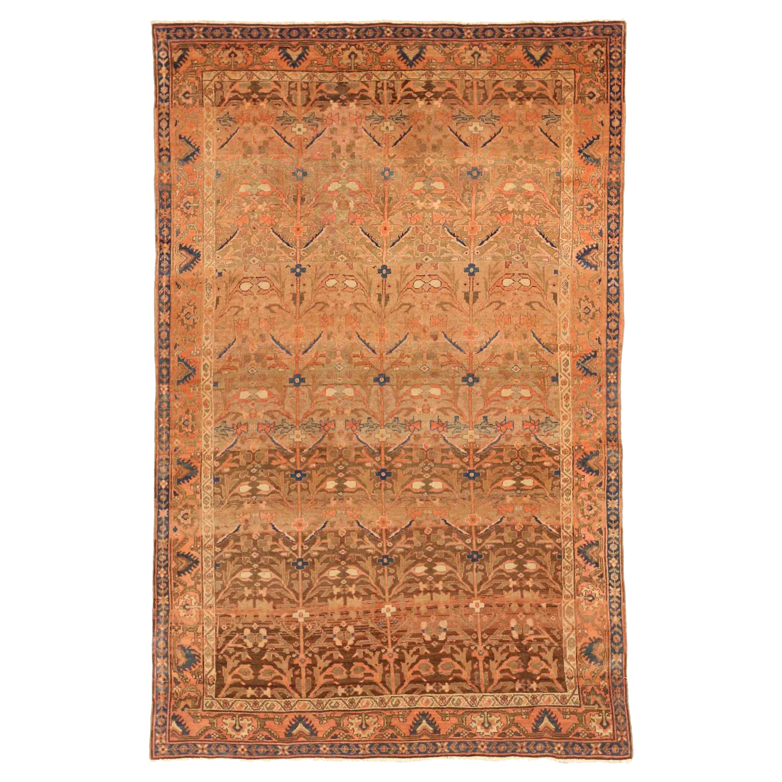 Alfombra Persa Malayer Pequeña - Lana Marrón Marfil Rosa 73928 en venta