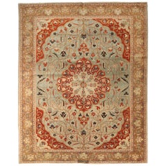 Persische Täbris-Teppiche - Wolle Blau Rot Taupe 73914