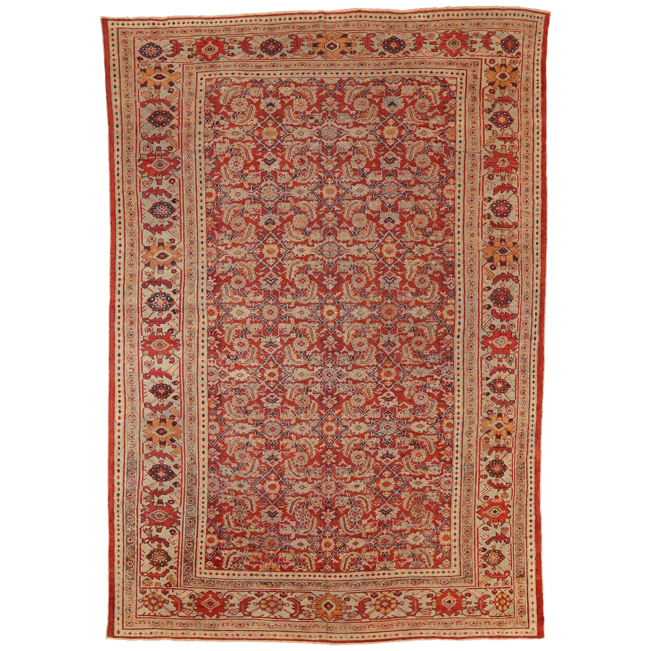 Persian Sultanabad Area Rugs - Wool Ivory Red 73932