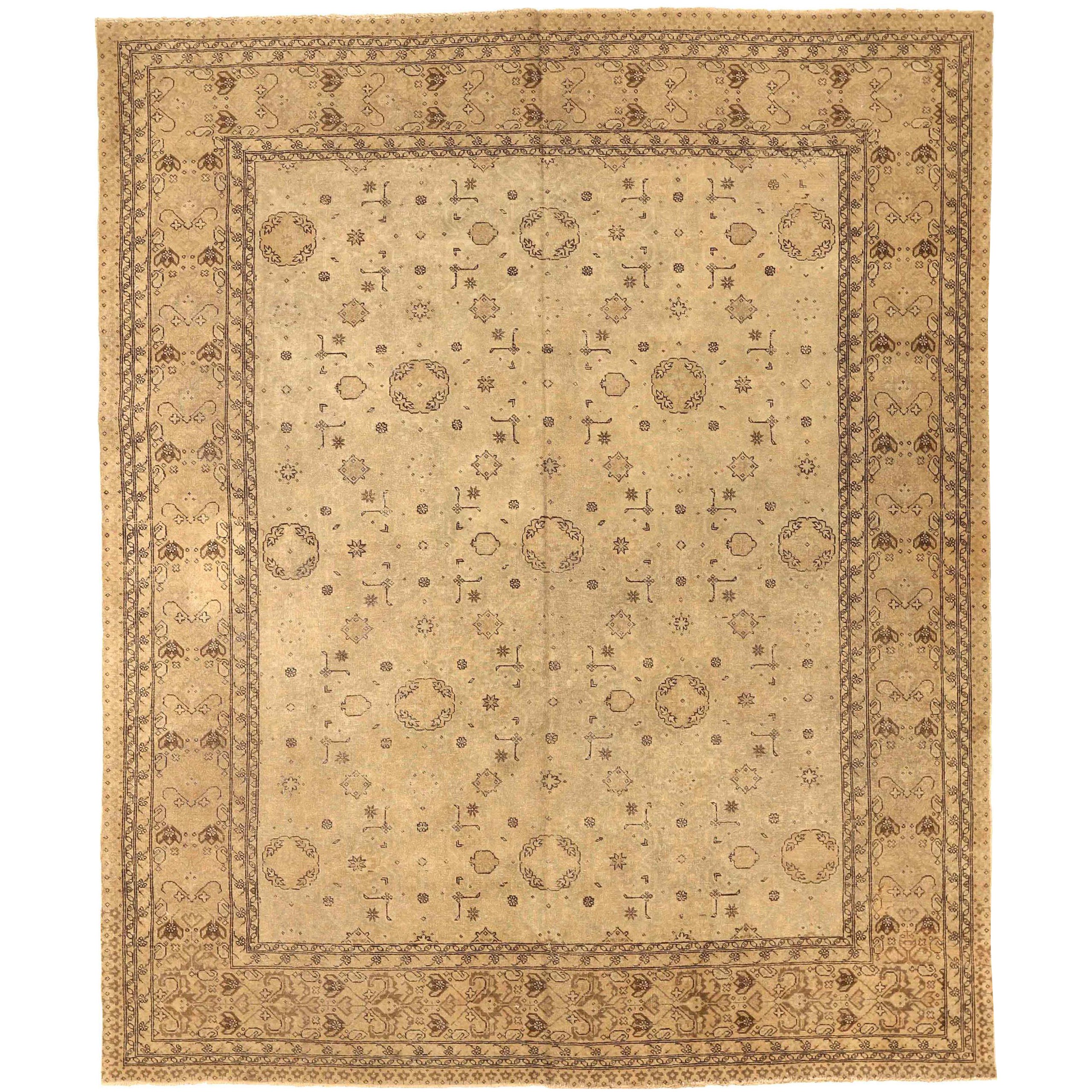 Tappeti persiani Tabriz - Lana Marrone Avorio Taupe 73917
