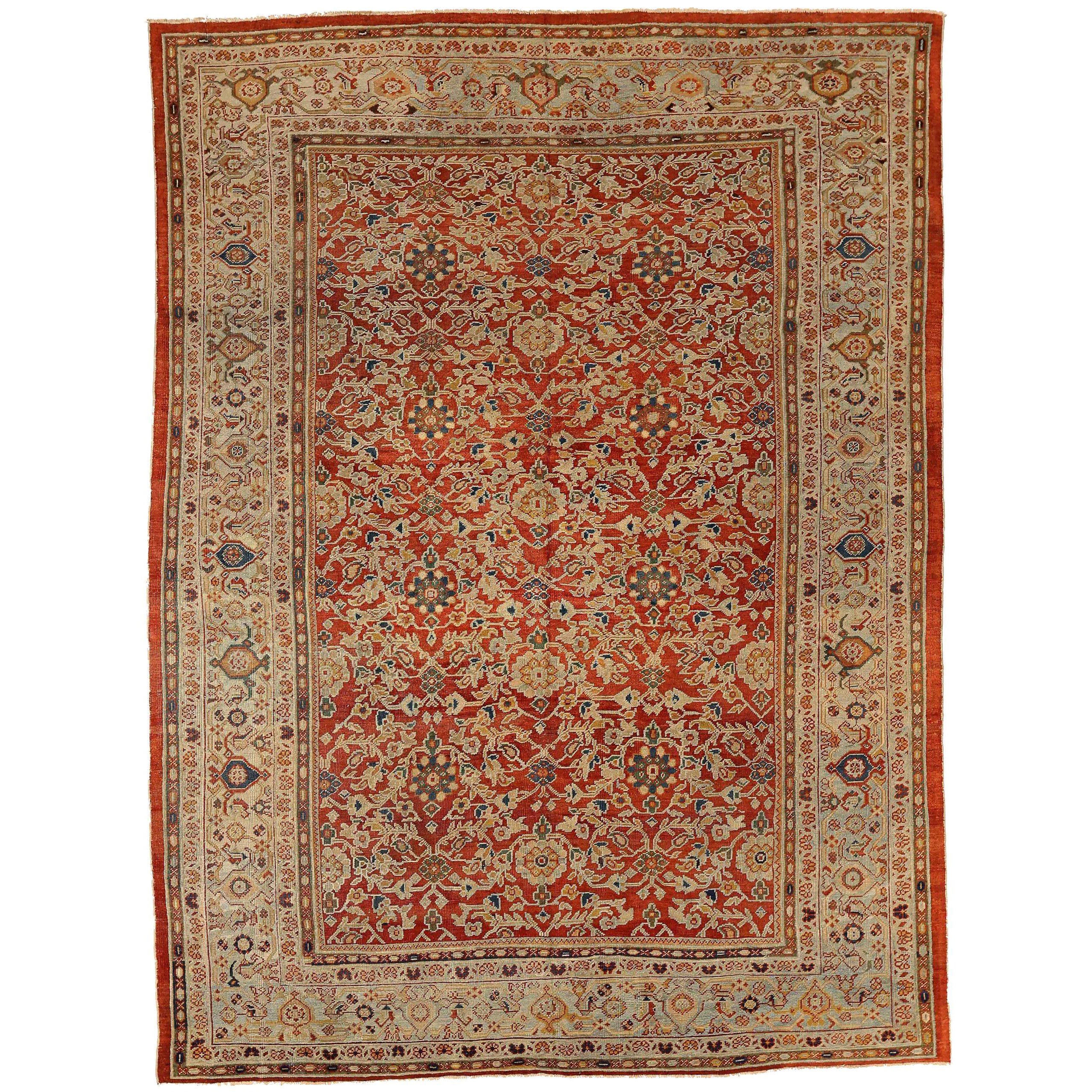 Persische Sultanabad Teppiche - Wolle Braun Elfenbein Rot 73934