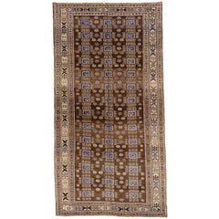 Petit tapis persan Varamin Circa 1910 - Laine Brown Ivoire Purpel 73939