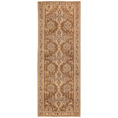 Persian Malayer Runner Rug - Wool Brown Ivory 73956