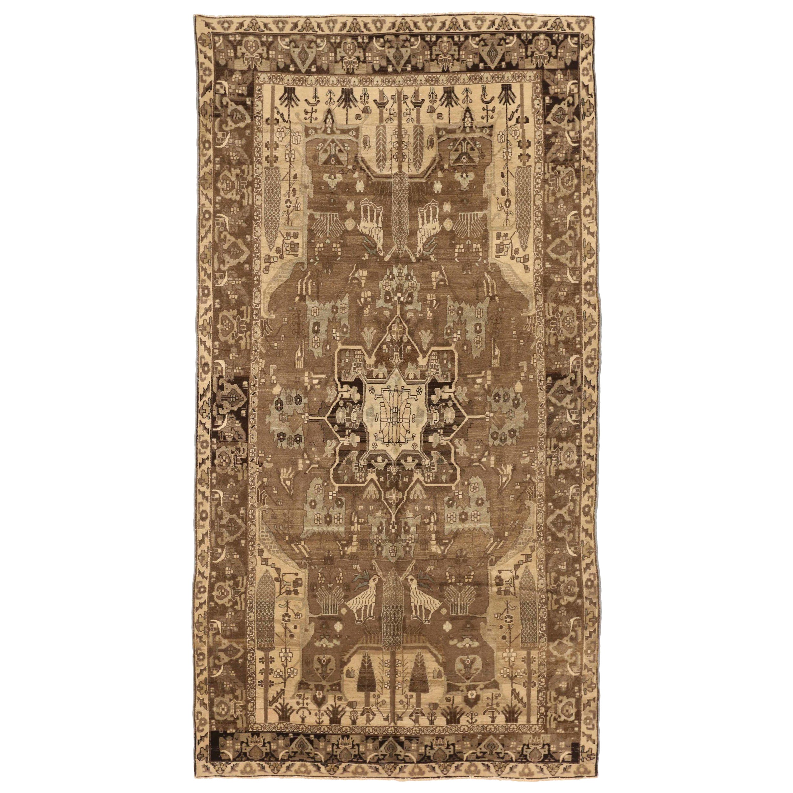 Persian Kolyai Small Rug - Wool Brown Ivory Taupe 73983