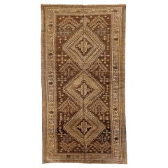 Petit tapis persan Varamin Circa 1910 - Laine Brown Ivory 73985
