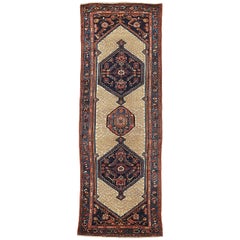 Alfombra Persa Zanjan Circa 1910 - Lana Marfil Azul Marino Rojo 73974