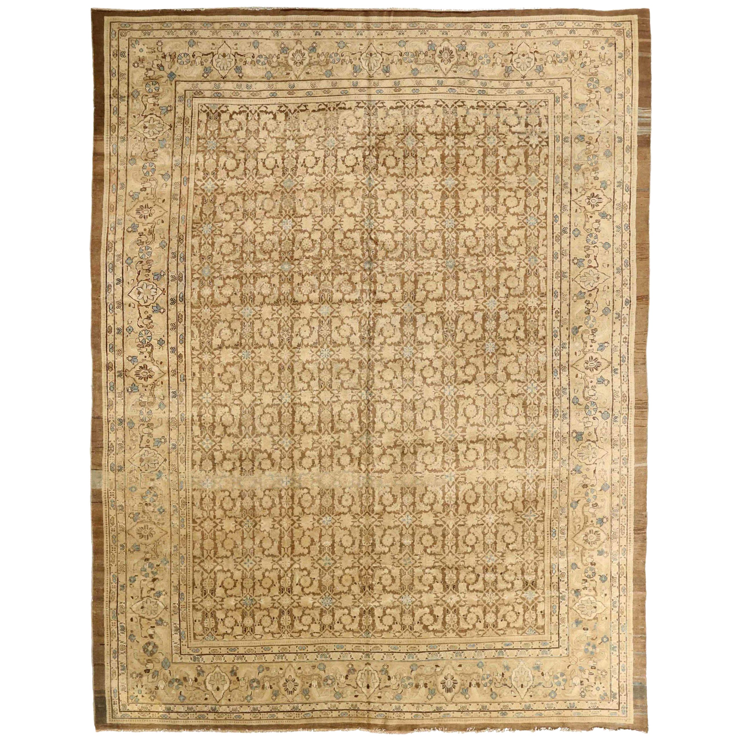 Persian Mahal Area Rugs - Wool Blue Brown Ivory 73986
