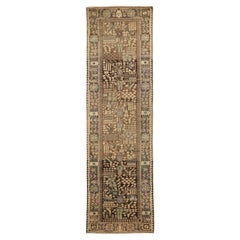 Persian Malayer Runner Rug - Wool Brown Ivory 73998