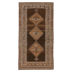 Petit tapis persan Varamin Circa 1910 - Laine Brown Ivoire Orange 74006