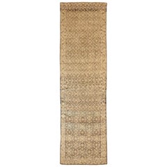 Persian Malayer Runner Rug - Wool Brown Ivory 74022