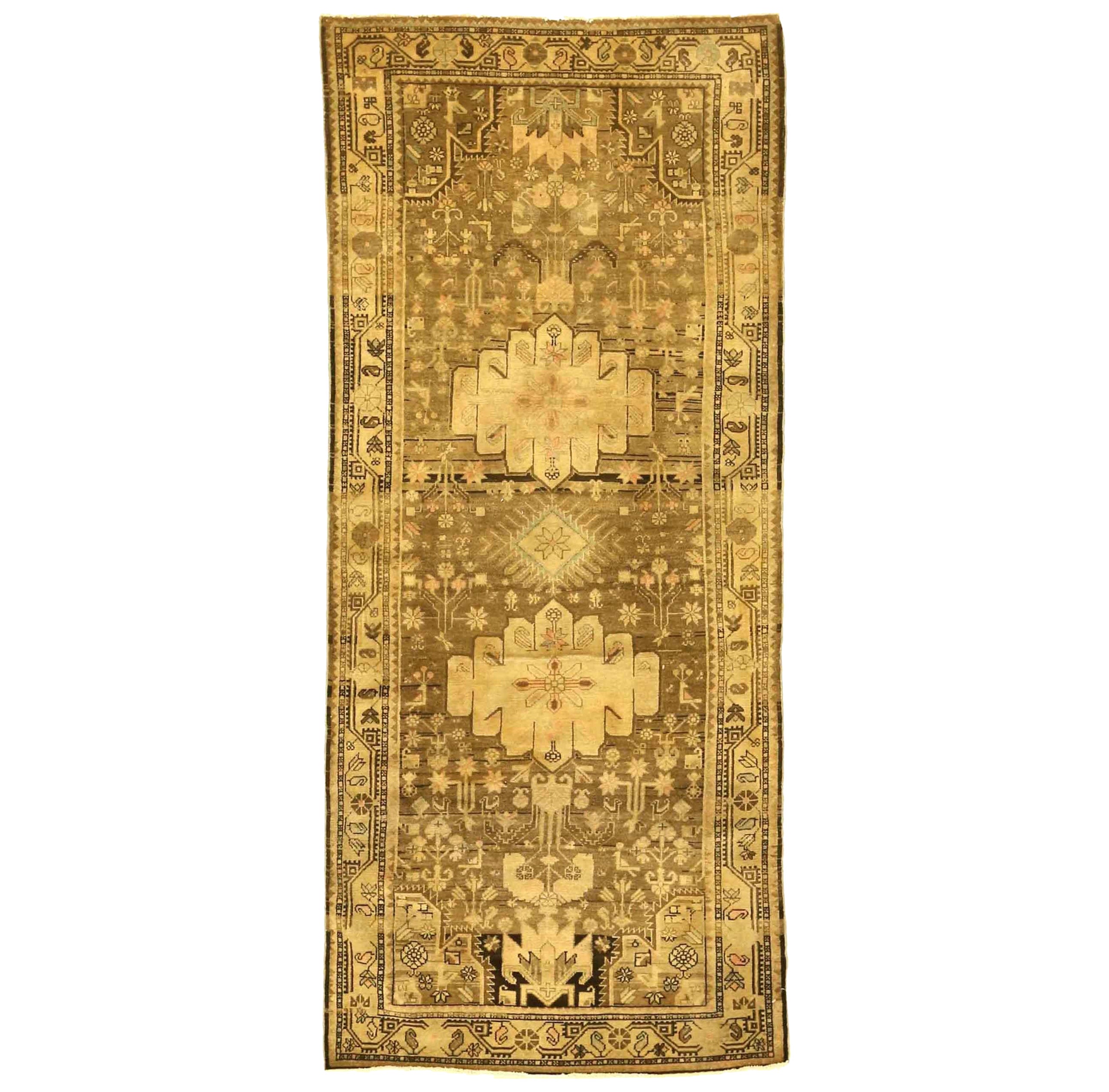 Petit tapis persan Toiserkan - Laine Brown Ivoire Jaune 74024