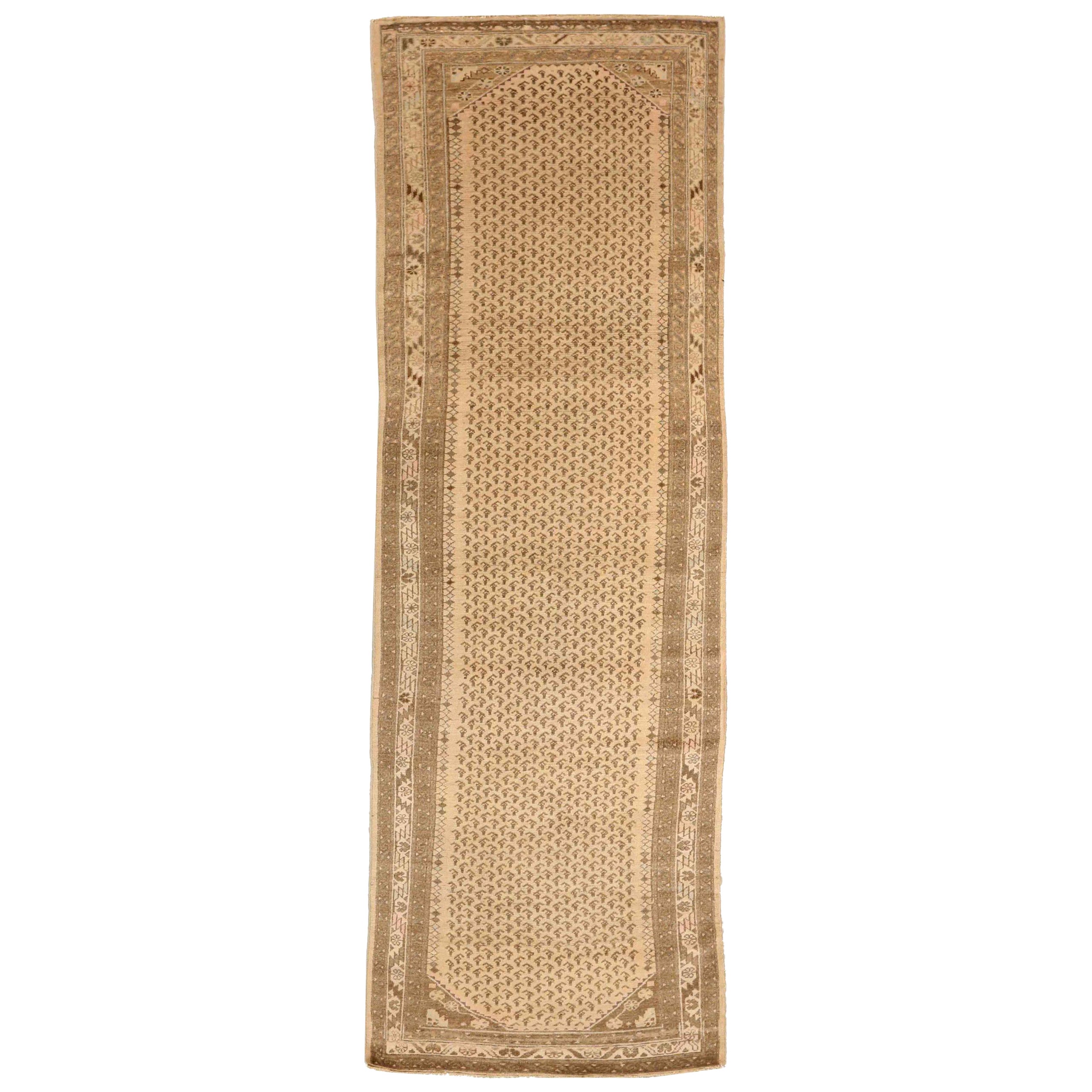Alfombra Persa Malayer - Lana Marrón Marfil Topo 74037