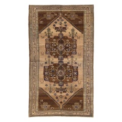 Petit tapis persan Varamin Circa 1910 - Laine Brown Ivory 74067