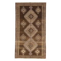 Tappeto persiano Varamin Piccolo Circa 1910 - Lana Marrone Avorio Purpel 74074