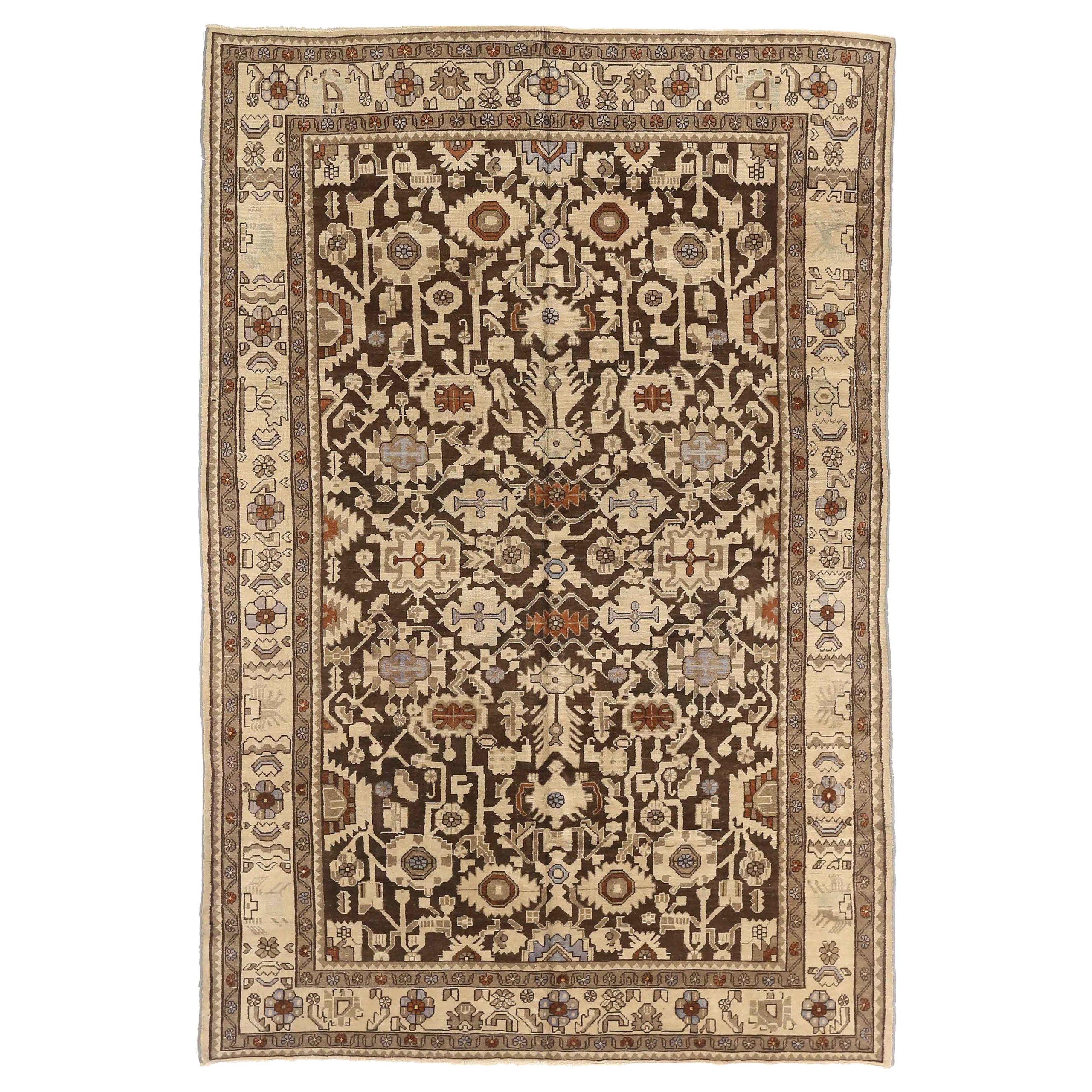 Persische Malayer Teppiche - Wolle Braun Elfenbein Rot 74108