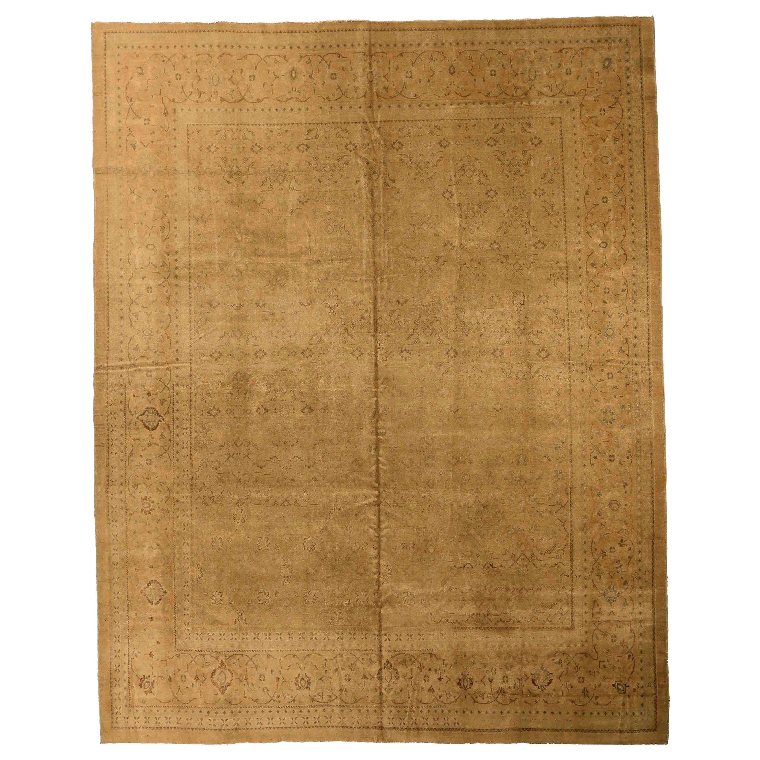 Alfombras Persas Mahal Circa 1910 - Lana Marrón Marfil Amarillo 74109