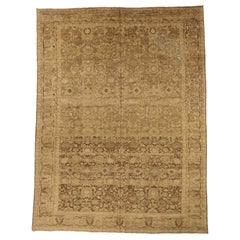 Tapis de sol Persan Malayer - Laine Brown Ivoire Taupe 74113