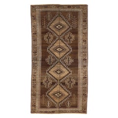 Petit tapis persan Varamin Circa 1910 - Laine Brown Ivoire Taupe 74125