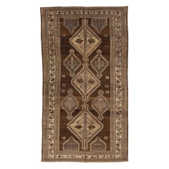 Tapis persan Varamin Circa 1910 - Laine Brown Ivoire Taupe 74126