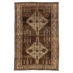 Persischer Varamin Kleinteppich CIRCA 1910 - Wolle Braun Elfenbein Taupe 74134