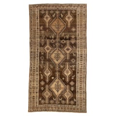 Persian Varamin Small Rug Circa 1910 - Wool Brown Ivory Taupe 74136
