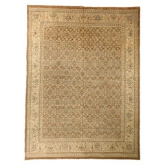 Alfombras Persas Mahal Circa 1910 - Lana Azul Marrón Marfil 74137