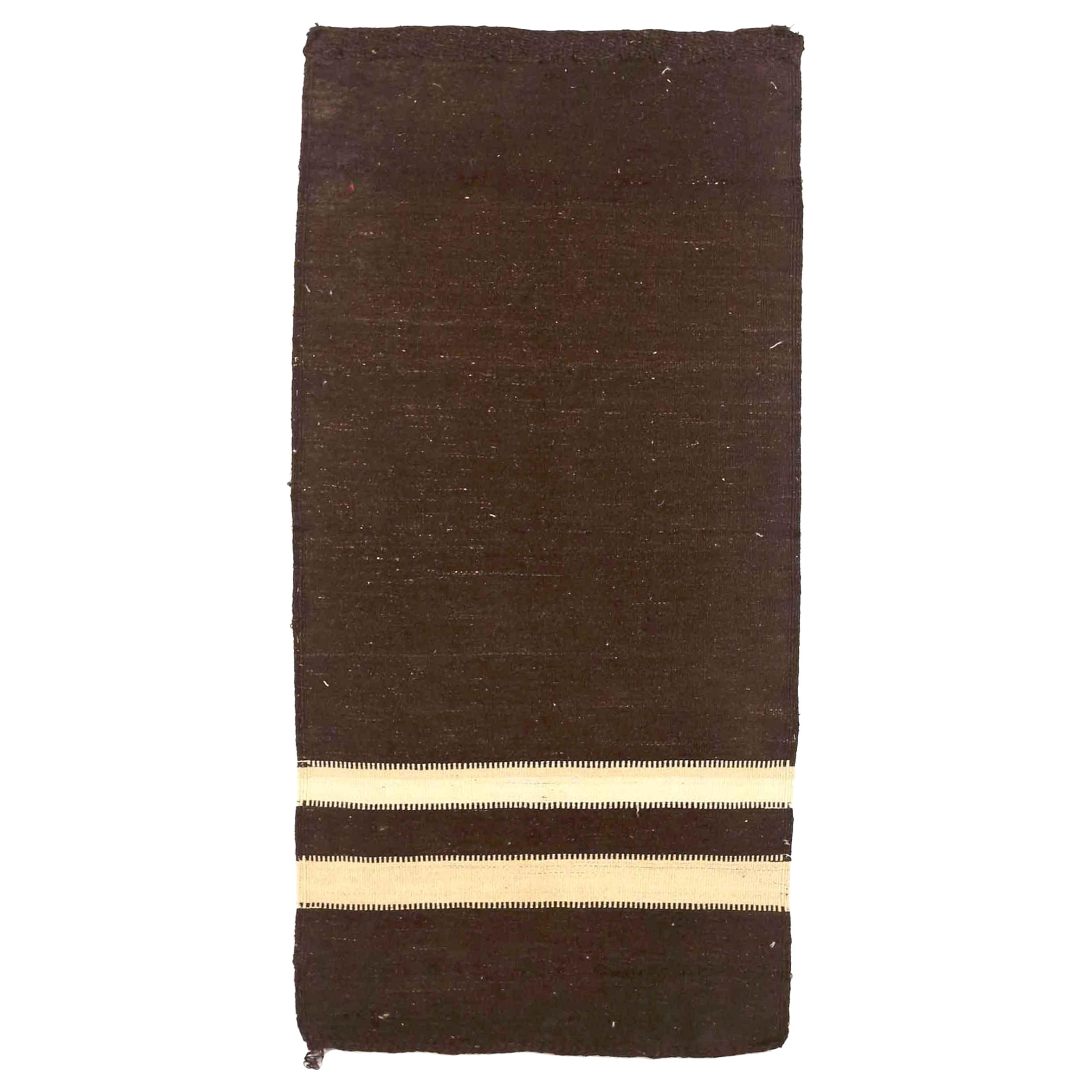 Persian Kilim Small Rug Circa 1910 - Wool Brown Ivory 74166