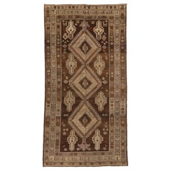 Petit tapis persan Varamin Circa 1910 - Laine Brown Ivory 74184