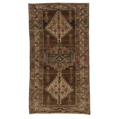 Persian Varamin Small Rug - Wool Brown Ivory 74185