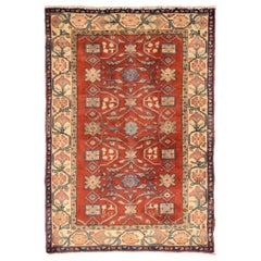 Alfombra Persa Zanjan Pequeña - Lana Azul Marfil Rojo 75007