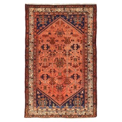 Persian Malayer Small Rug - Wool Blue Ivory Pink 75010