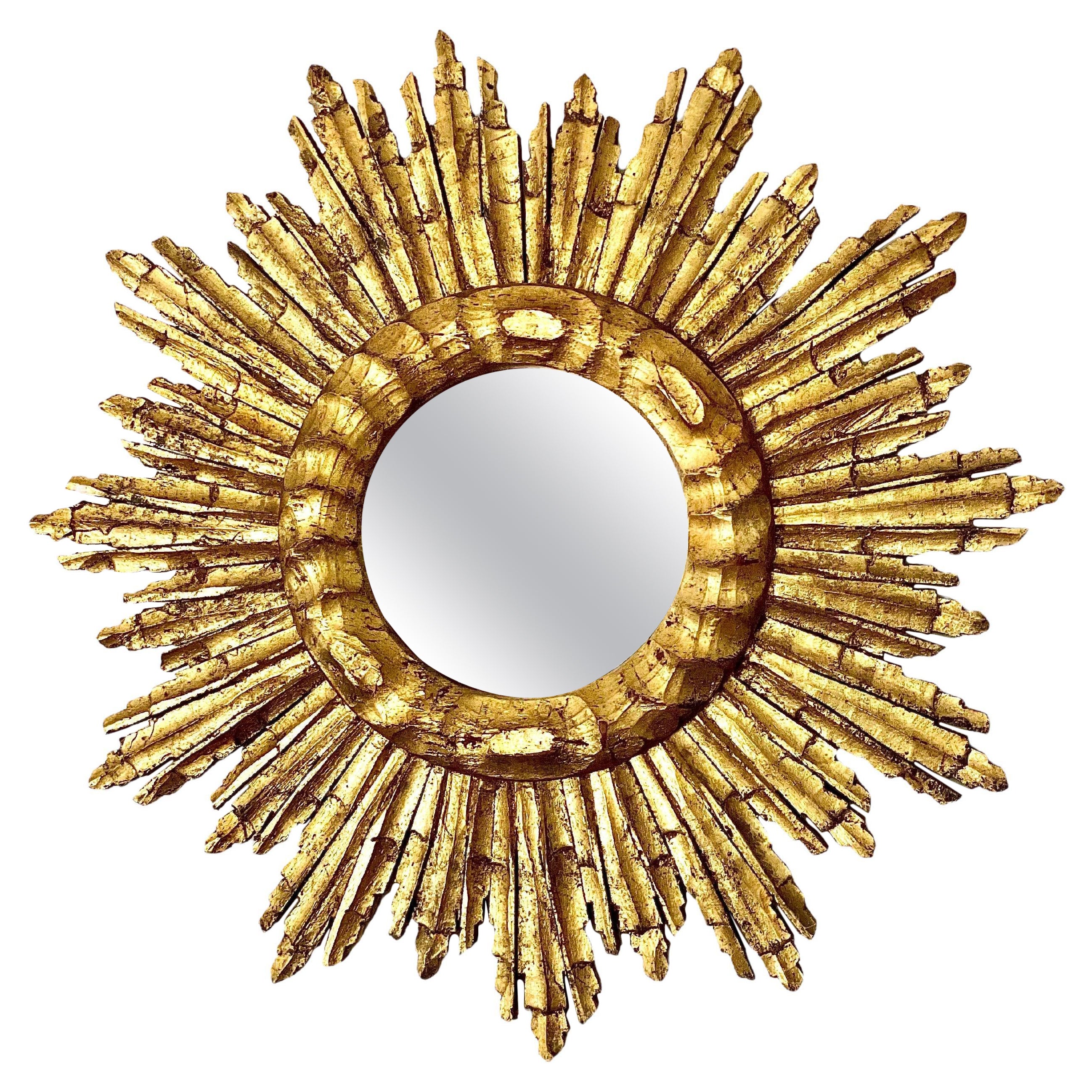 Vintage Giltwood Sunburst-Spiegel